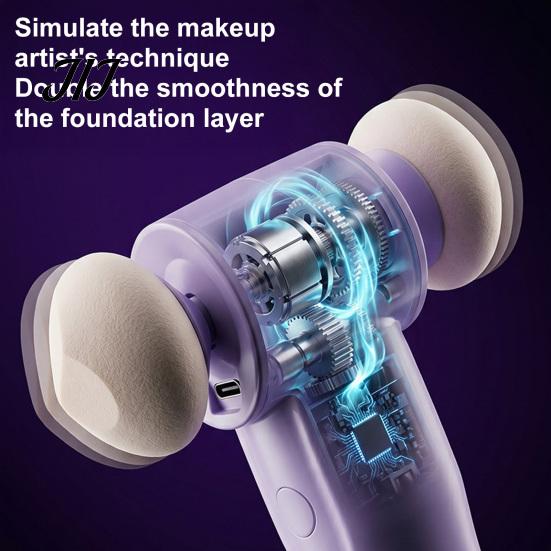 Quick Morning Makeup Device Electric Sponge Applicator, High Frequency Vibration Foundation Puff, Seamless Blending Precise Application And