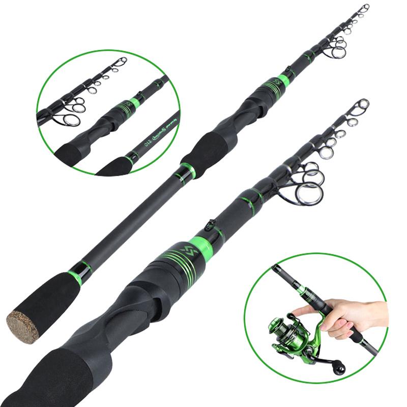 Спиннинговая/кастинговая удочка, высокоуглеродистая телескопическая удочка 1,8 м/2,1 м для морской рыбалки на карпа