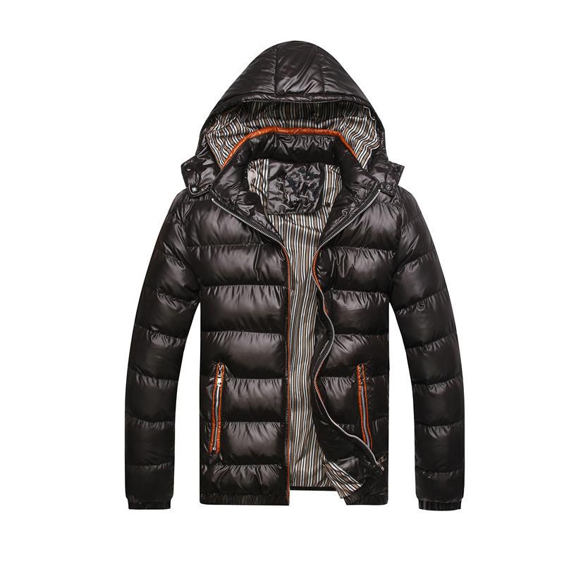 Winter Men Padded Jacket Fashion Cotton Thermal Thick Parkas Male Casual Outwear Windbreaker Hoodies Coats Clothing
