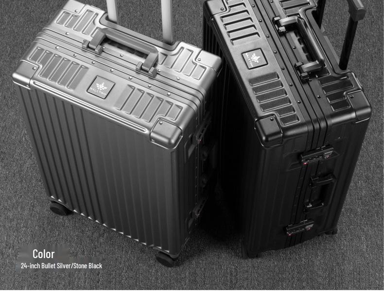 Xingzhi Lv Aluminum Suitcase with Universal Wheels - 20/24/26/28 Inch Travel Trolley, Unisex Design