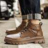 Lace Up High-top Basic Boots Brand Male Winter Motorcycle Boots British Style Men Casual Leather Boots Business Men Dress Shoes