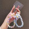 Mulit-Purple Wrist Let Strap For Phone Handmade Flower Colorful Beaded Wrist Rope Phone Lanyard Bracelet For Women Girls Lady