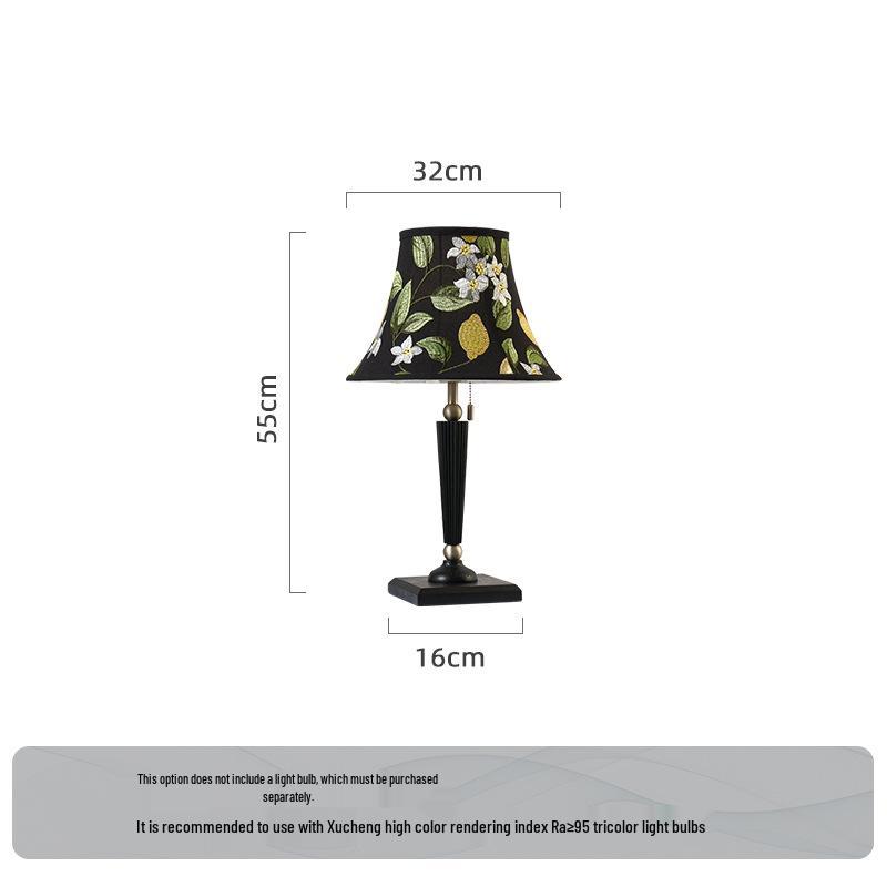 Роскошная французская лампа середины века в стиле ваби-саби: Ретро вышитый настольный светильник для гостиной или спальни