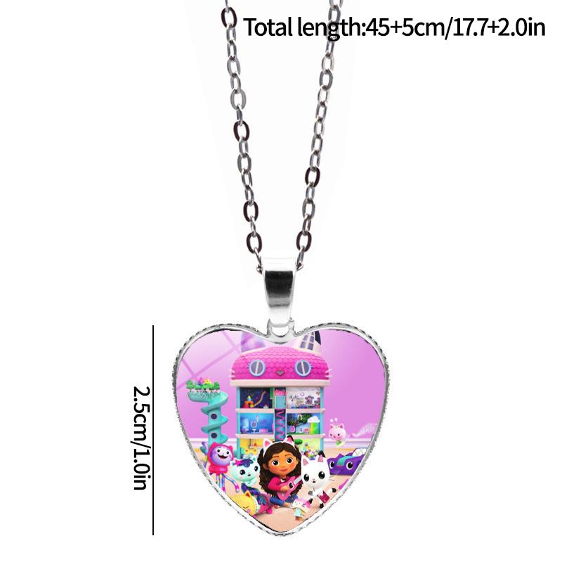 1/2Pcs Cute Gabby Dollhouse Beaded Bracelet Heart Shape Necklace Anime Figure Bracelets Choker Birthday Fans Gift Party Favor