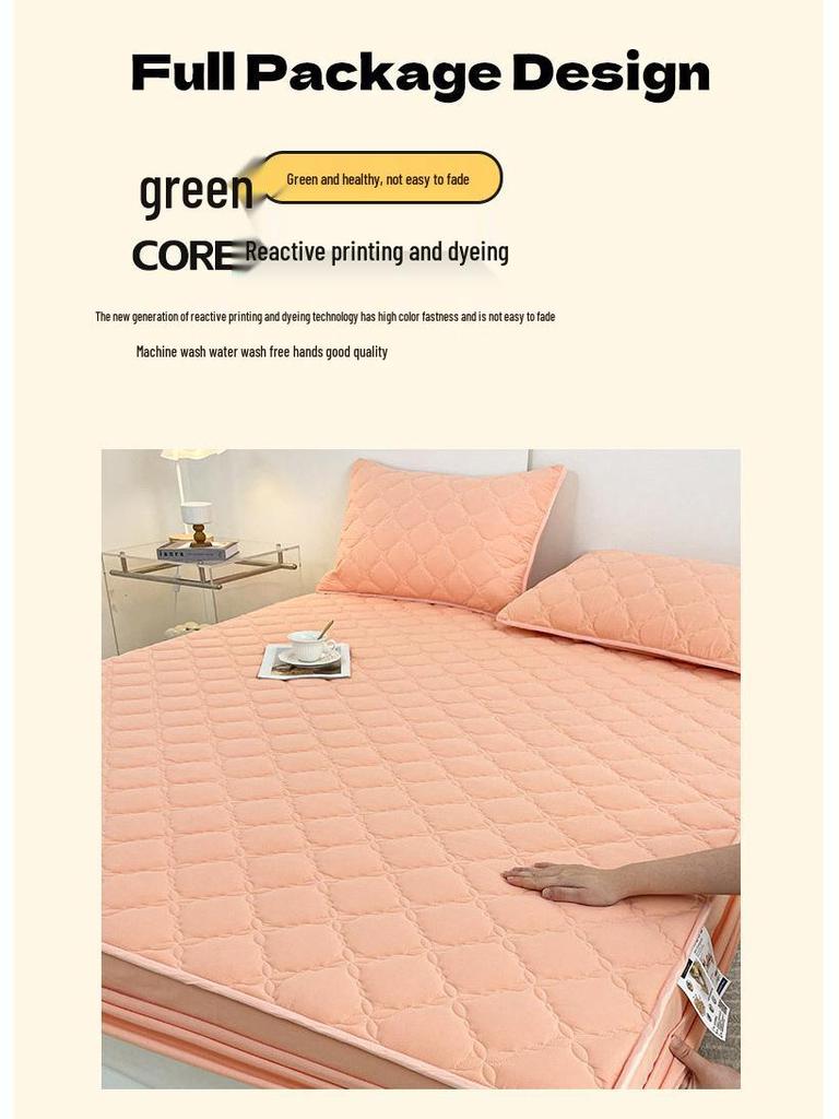 Class A Pure Cotton Quilted Waterproof Non-Slip Antibacterial Fitted Mattress Protector for Hotel and Home Use