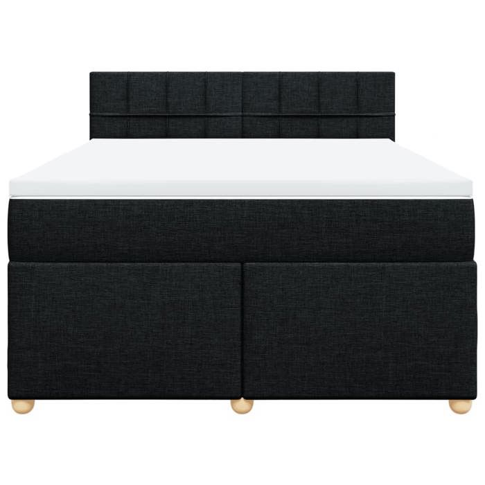 Maison Exclusive - Sommier à lattes de lit avec matelas Noir 160x200 cm Tissu