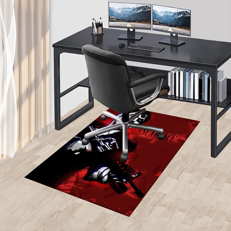 Scarface Red Art Carpet for Playroom Bedroom Living Room Sofa Home Decor,kids Game Area Rug Non-slip Floor Mat