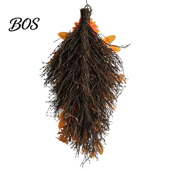 Harvest Festival Hanging Ornaments Fall Sunflower Swags Wreath, Maple Leaves And Berries Decor Artificial Wreath for Front Door Autumn Seasonal