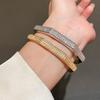 Copper Metal Zircon Clasp Bracelet With Luxury Finish For Formal And Casual Outfits