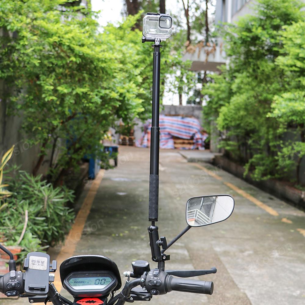 Motorcycle Bicycle Camera Holder Handlebar Mirror Mount Bike Bracket for GoPro 13 12 11 9 Insta360 X5 X4 Action Camera Accessory