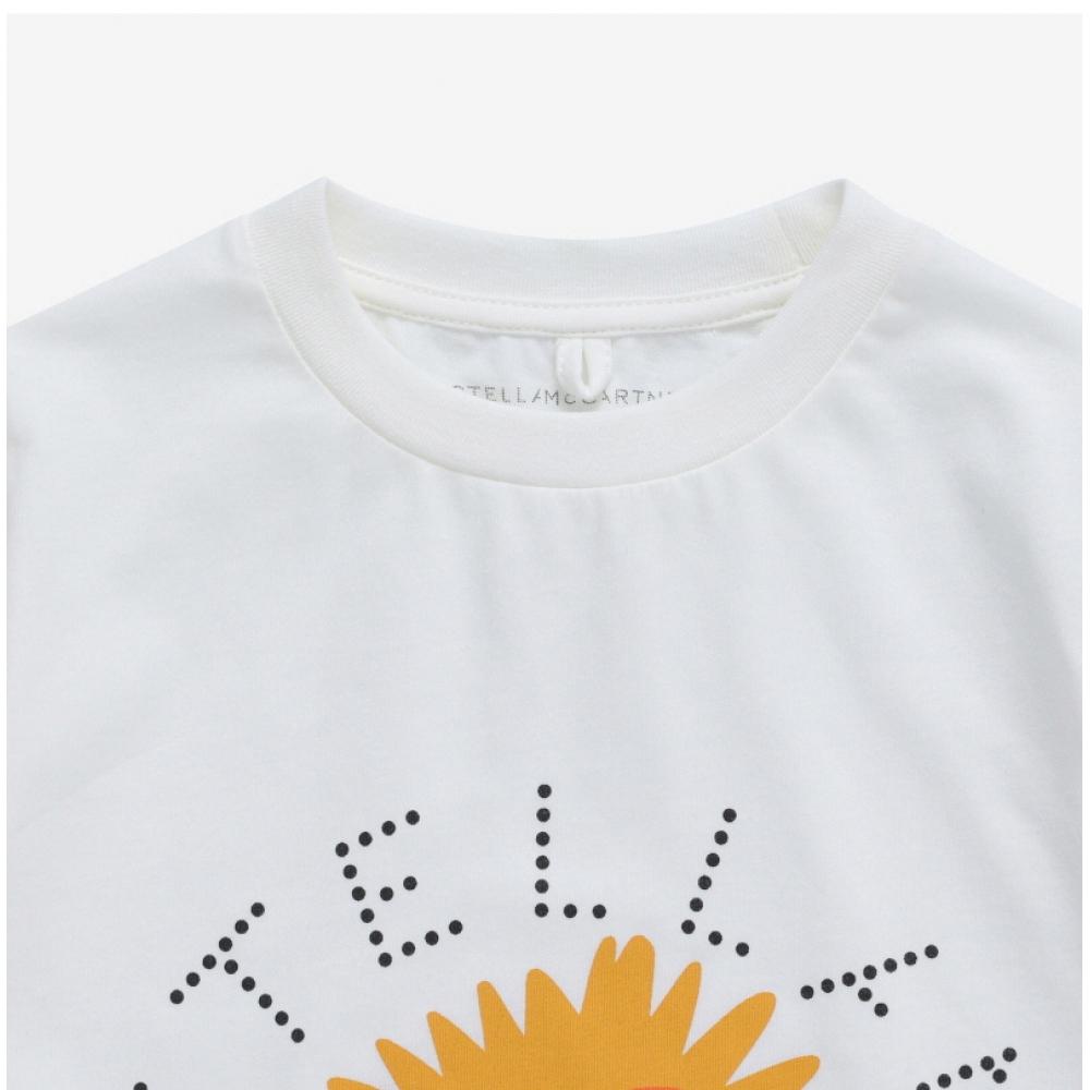 Детская футболка с коротким рукавом Stella McCartney TT8S01 Z0434 101 с принтом 'Sunshine Monster'