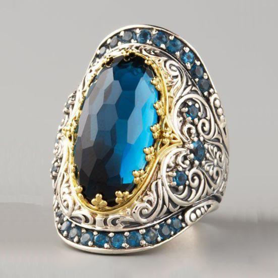 Классическая резьба овальный кубический циркон Роскошные вечерние ювелирные изделия для мужчин и женщин кольцо на палец