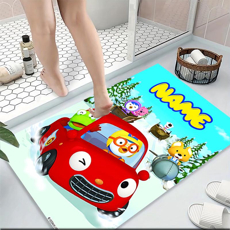 Custom Name Pororo Friends Adventure Carpet Rug Customizable Soft Washable Anti-Slip Home Living Room Sofa Mats Personalized Rug. 0909165