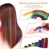 Women Colored Weaves Clip-in Hair Extensions Synthetic Straight Hairpieces Heat-Resistant Fiber Natural-Looking Fake Hair