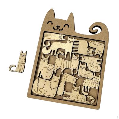 Кошка 3D деревянная головоломка игрушка головоломка игры дошкольное обучение Монтессори игрушки для 1 2 3