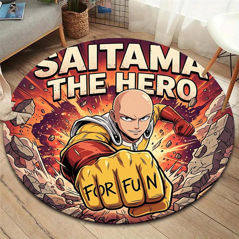 Onepunch Man Round Area Rug Carpet Rug For Living Room Bedroom Sofa Playroom Decor Nonslip Floor Mat