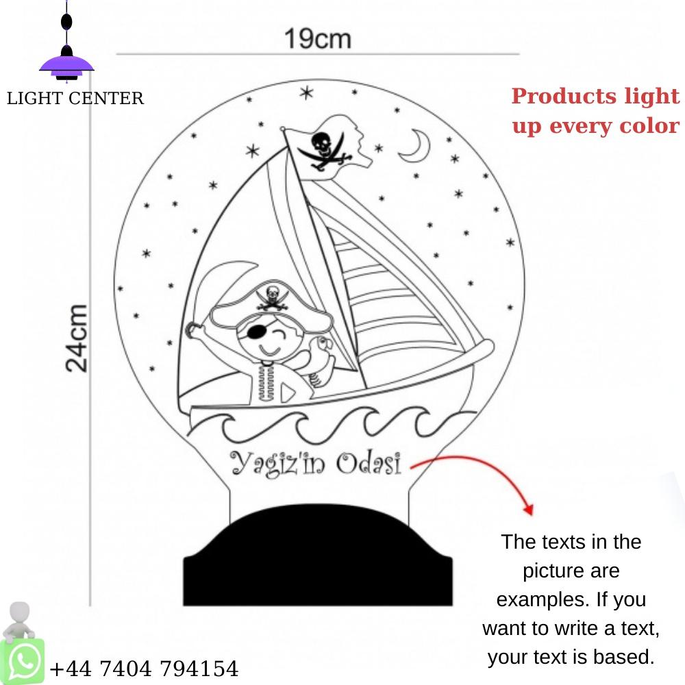 3D Customizable/ Pirate Themed Night Lamps Kids Desk Decor Bedside Lamps Cool Bedroom Lights Cool Stuff