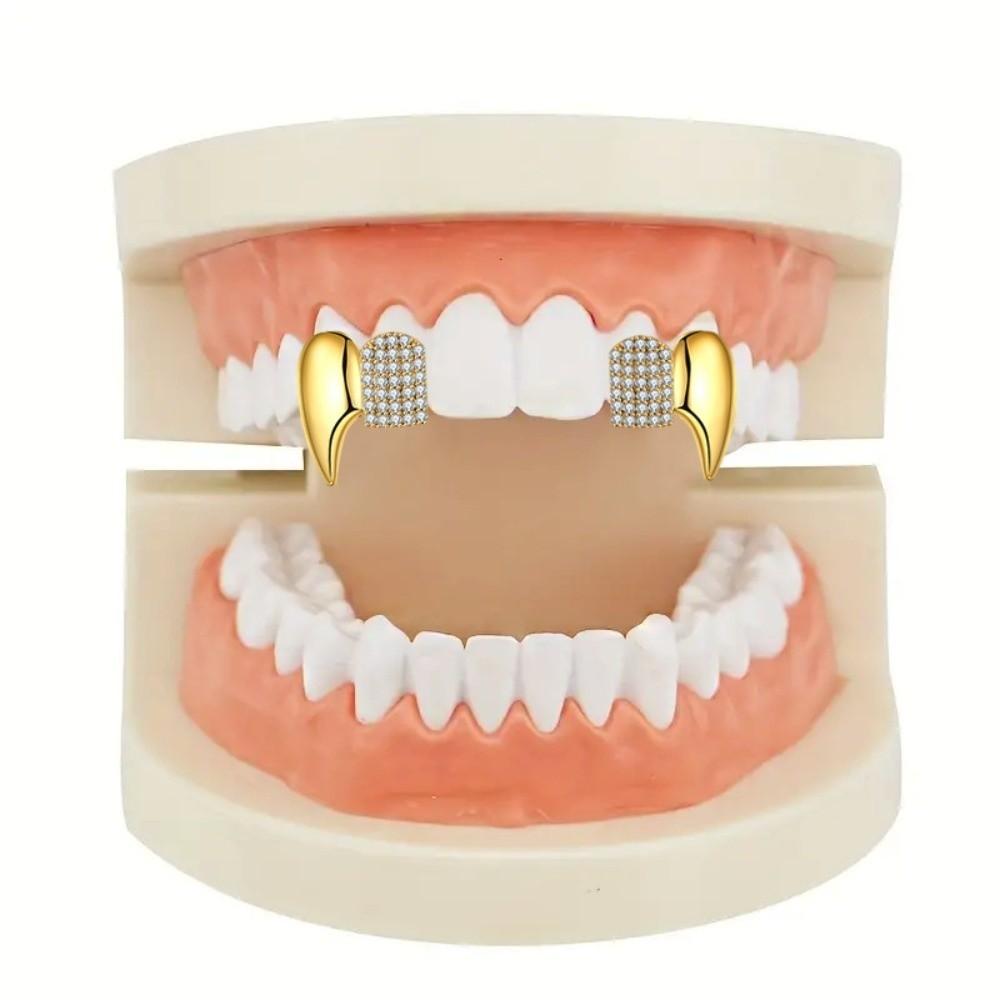Copper Teeth Grillz Caps Anti Slip Teeth Jewelry Fashion Halloween Fashion Dental Set Cosplay