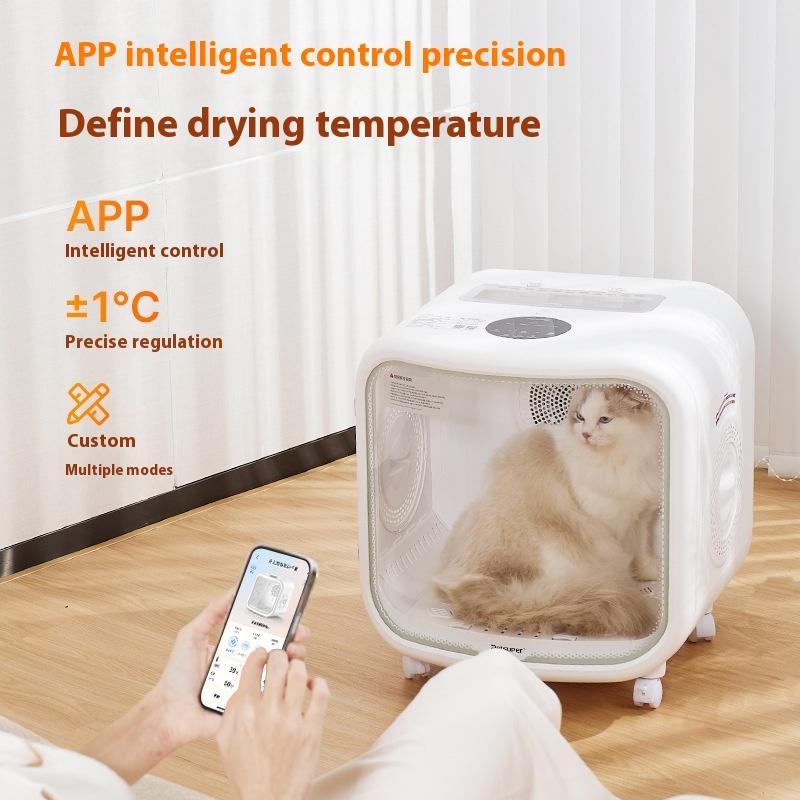 Modern Cat Dog Drying Box Smart Transparent Automatic Household Noise Reduction Pulley Universal for Cat Dog