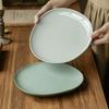 Japanese Retro Special-Shaped Plate Creative Irregular Plate Household Ceramic Plate Restaurant Pasta Plate Solid Color Plate