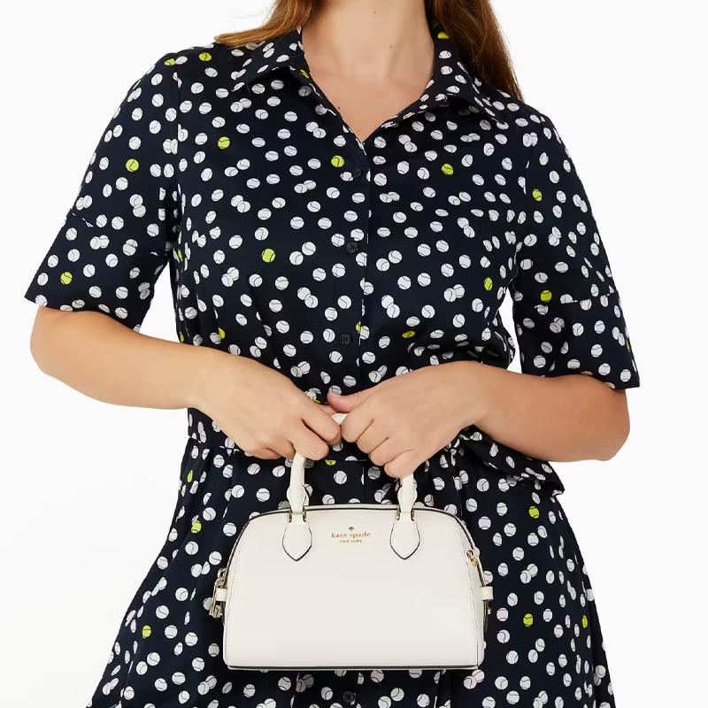 Kate Spade Женская сумка-тоут Madison с металлическим логотипом-булавкой, застежкой-молнией, из сафьяновой кожи, на плечо, через плечо, Белая KF493-100