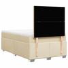 Box Spring Bed with Mattress Cream 120x190 cm Fabric