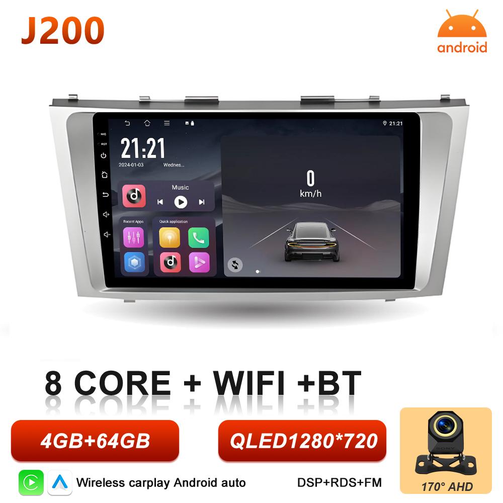 Android 16 Car Radio Auto For Toyota Camry 7 XV 40 50 2006 2007 2008 2009 2010 2011 Video Multimedia Player Carplay Wireless BT