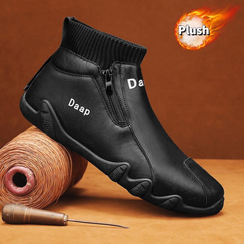 Высокие повседневные туфли для мужчин, высококачественные водонепроницаемые мужские ботинки, модная удобная рабочая обувь, нескользящие мужские ботильоны