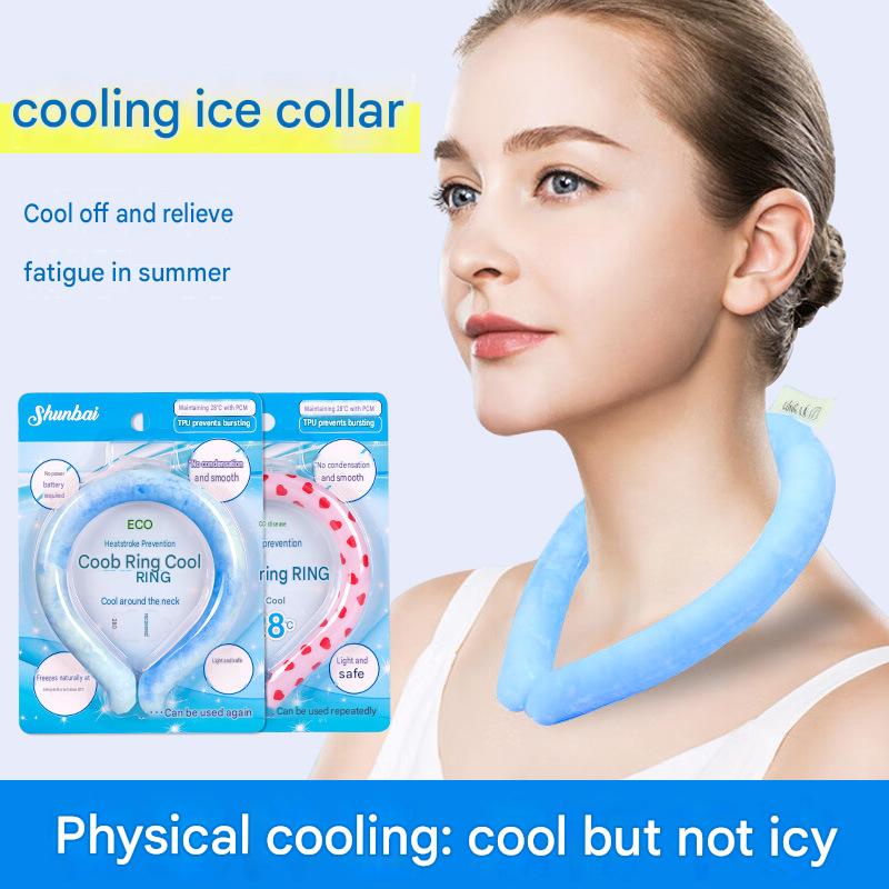Summer Cooling Ice Neck Wrap PCM Gel Ice Ring Reusable Neck Cooler for Outdoor Sports Running Hiking
