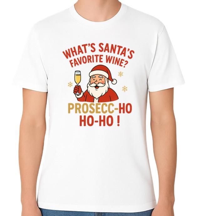 Любимое вино Санты Просекко Хо Хо Хо Футболка С Рождеством Xmas Топ