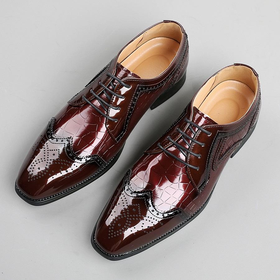 British Designer New Men's Brown Black Lace Up Brogues Oxford Shoes Male Luxury Formal Wedding Prom Dress Homecoming Footwear