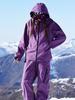 Унисекс фиолетовый горнолыжный костюм (комплект): Водонепроницаемый, Ветрозащитный, Морозостойкий, Износостойкий, Зимний Теплый, Включает Одноплатные Плюшевые Штаны.