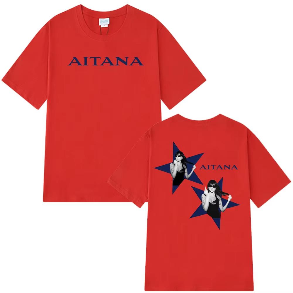 Singer Aitana Cuarto Azul World Tour 2026 Merch Tees Unisex Women Vintage T Shirts Summer pure Cotton Aesthetic Trend Tshirts