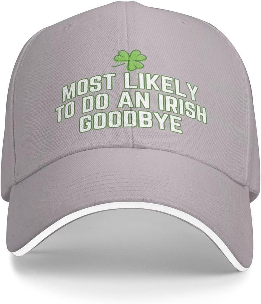 Most Likely To Do An Irish Goodbye Baseball Cap Funny St Patricks Day Polyester Adjustable Cap