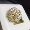 Lotus Pearl Brooch: Elegant Alloy Accessory with Simple Snow Lotus Design