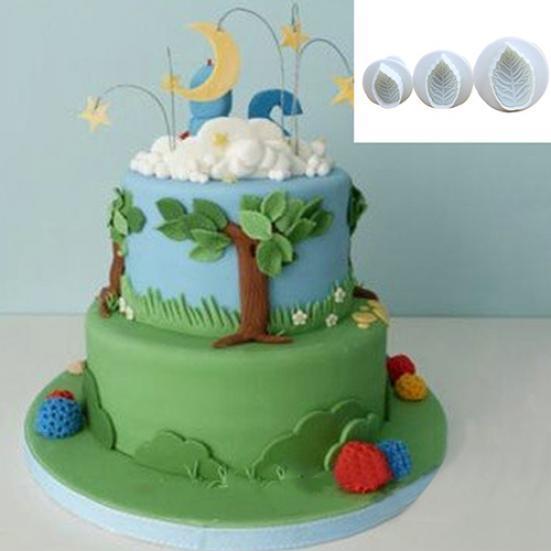 3шт/набор листьев розы помадка торт украшения пресс плунжерный резак DIY плесень