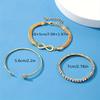 3 Pcs Ladies' Bracelet Set Stylish and Elegant Rhinestone Infinity Symbol Tennis Chain Clasp Bracelet Set An Ideal Gift for Your Best Friend