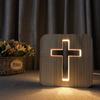 Cross Solid Wood Craft Table Lamp Wooden Led Nightlight Wood Lamp Christmas Gift Wooden Night Light Cross