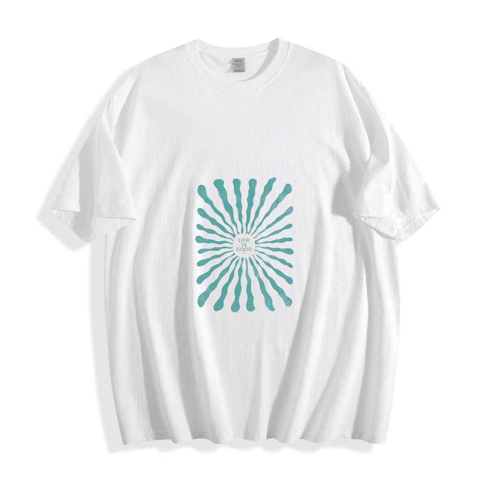 Women’s Abstract Sunburst Graphic T-Shirt Retro “Life is Good” Tee Unisex T-Shirt