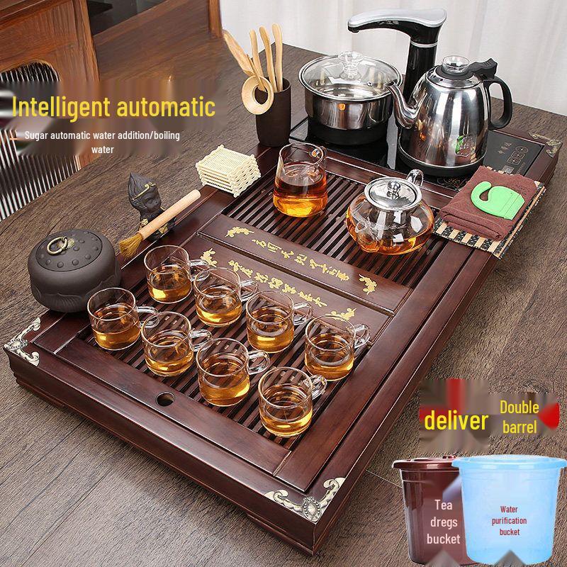 Solid Wood Kung Fu Tea Table with Automatic Kettle