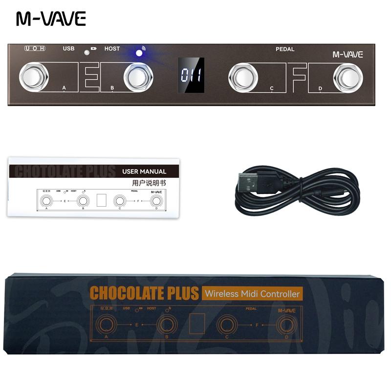 M-VAVE Chocolate Plus Беспроводная MIDI-педаль-контроллер | Двойной режим Bluetooth/USB | Управление сустейном/экспрессией | Совместимость с DAW