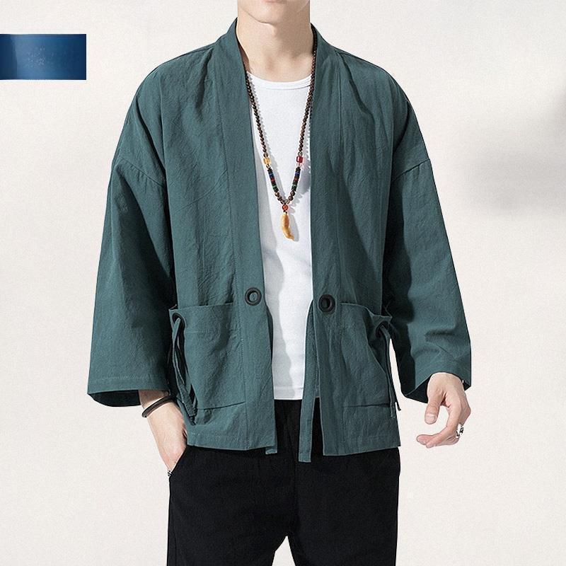Men's Chinese Style Linen Jacket: Hanfu Kimono, Tang Suit, Taoist Robe - Retro Autumn Fashion