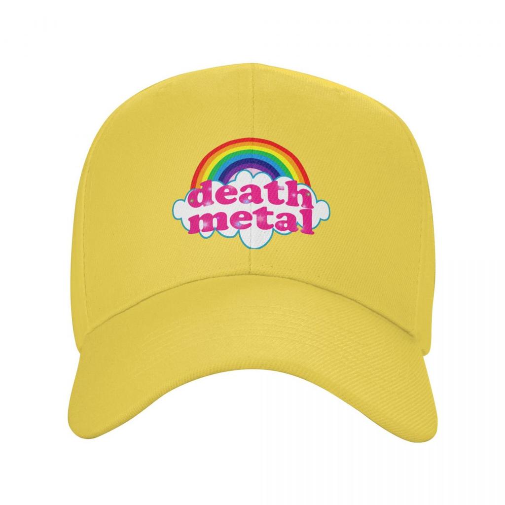 Custom Fashion Unisex Rainbow Rock Music Death Metal Baseball Cap Adult Adjustable Dad Hat for Unisex Sun Protection Snapback Hats
