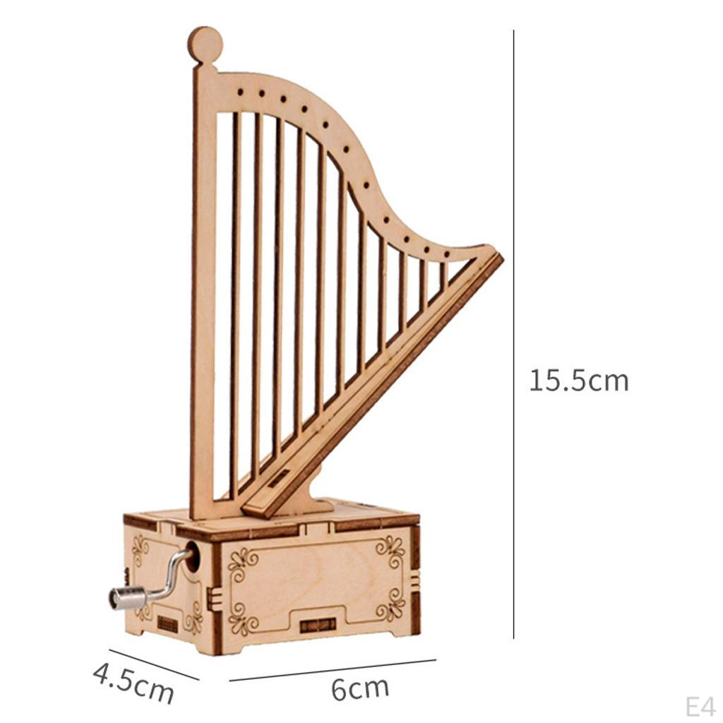 Деревянная музыкальная шкатулка в форме арфы, сделай сам, музыкальная 3D-головоломка, подарки для детей и взрослых