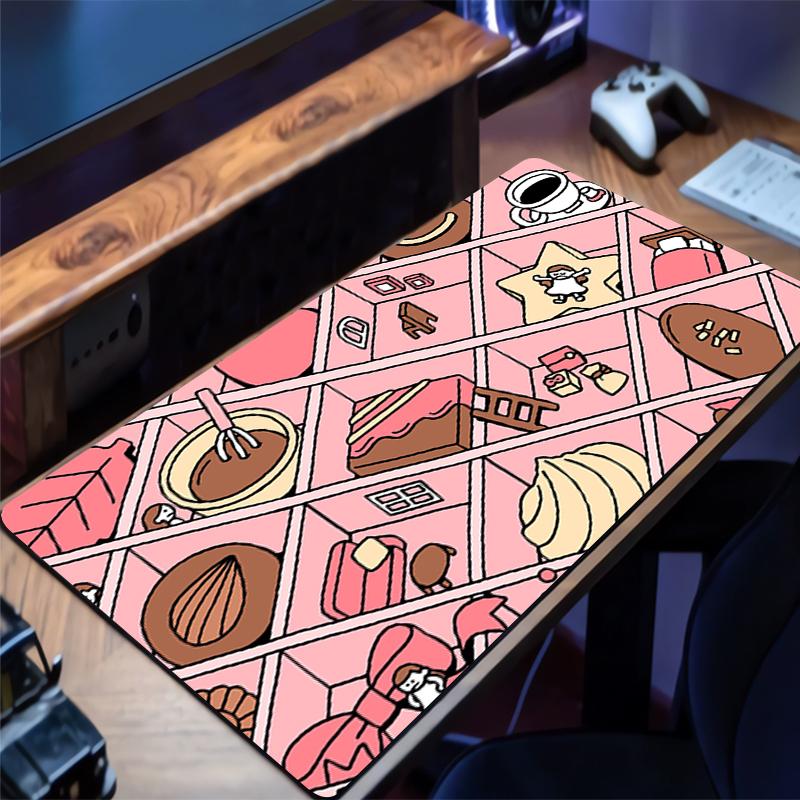 Mouse Pad Computer Office PC Game Table Mats Rubber Anti-slip Gaming Keyboard Pad Bunny Pattern Design Mousepads Long Desk Mats
