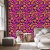 Intricate floral pattern wallpaper in purple and indigo 50x1000