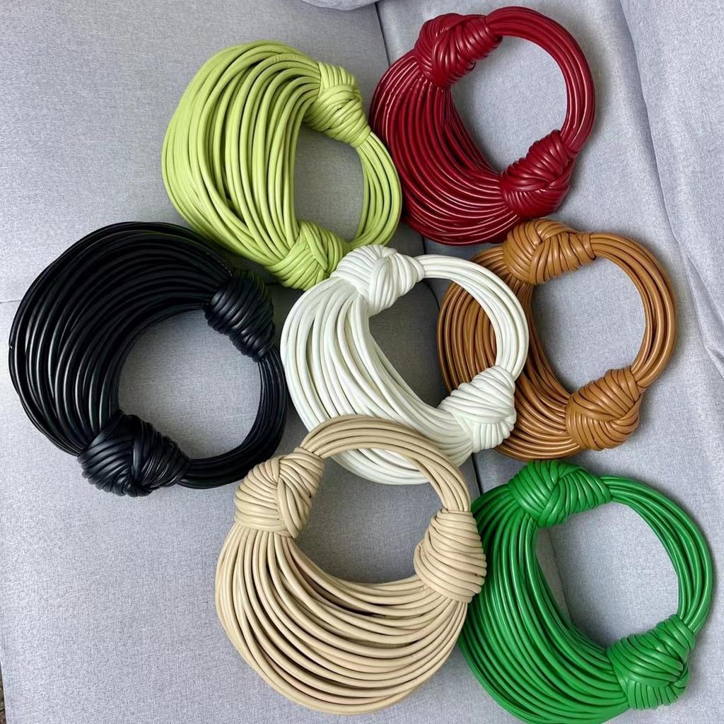 Cross Border Noodle Bag Новая натуральная кожаная сумка с узлом на ощупь, плетеная сумка на одно плечо для женщин