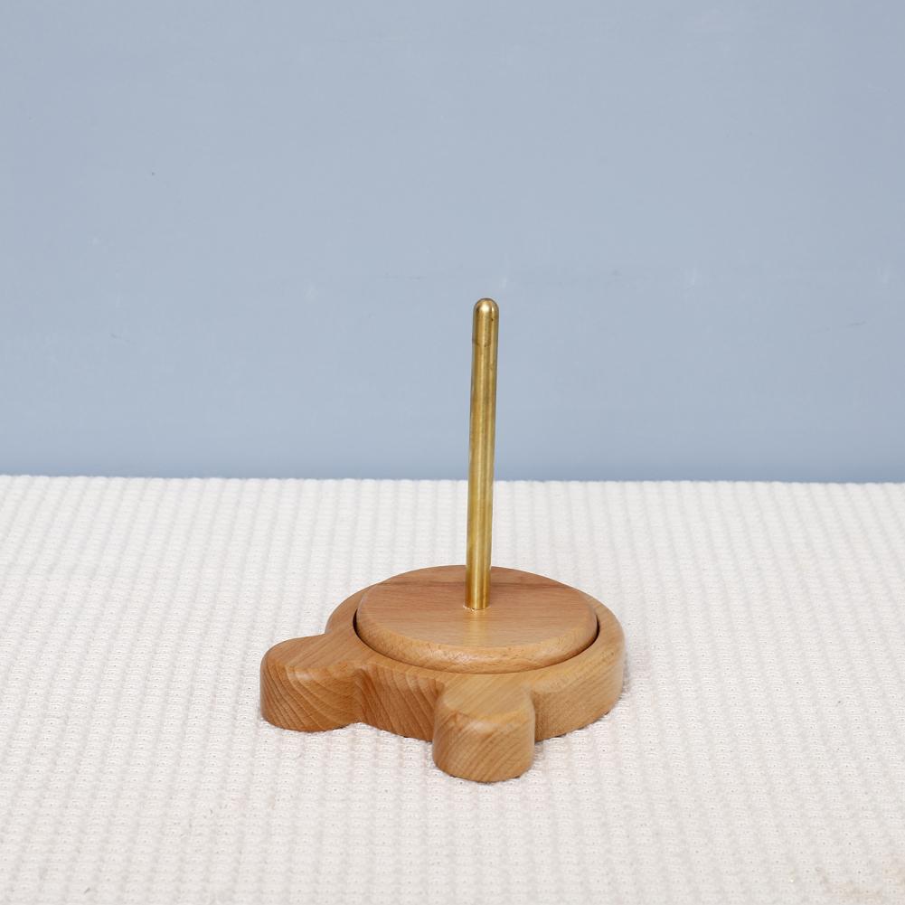 Вращающийся держатель пряжи, деревянная катушка для пряжи, деревянная подставка для намотки клубков пряжи, прочный держатель для шерстяных катушек, органайзер для вязания с возможностью вращения