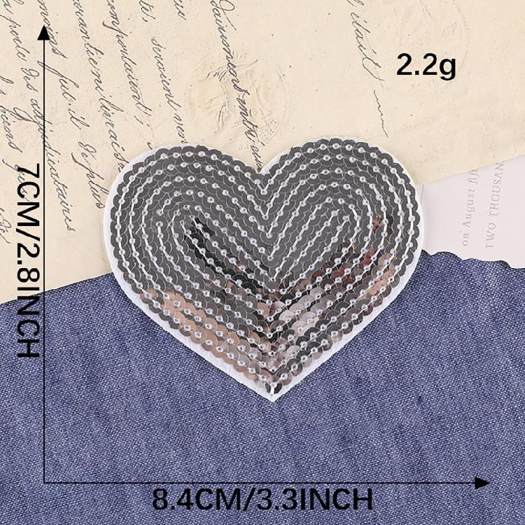 10 шт. Вышитые нашивки в форме сердца, приутюживаемые нашивки, пришивные аппликации, нашивки с пайетками для шляпы