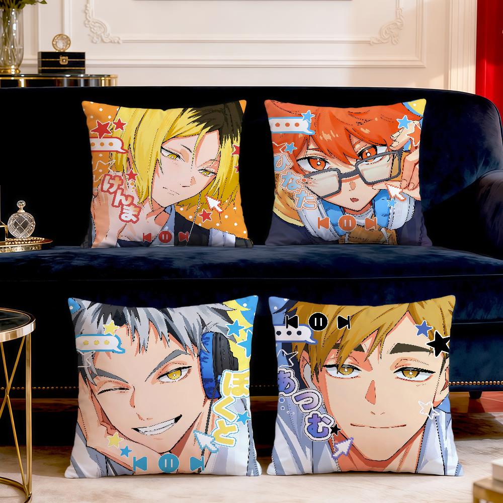 Anime Manga Fanart Cool Cute HHaikyu Hinata Kageyama Soft Pillow Cover For Sofa Home Living Room Decor Hogar Pillowcase